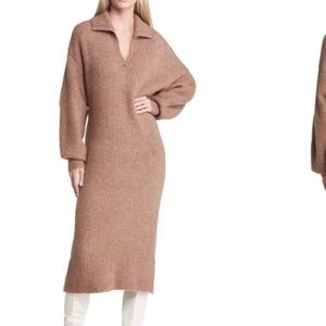 Filene Ribbed Long Sleeve Sweater Dress Womens